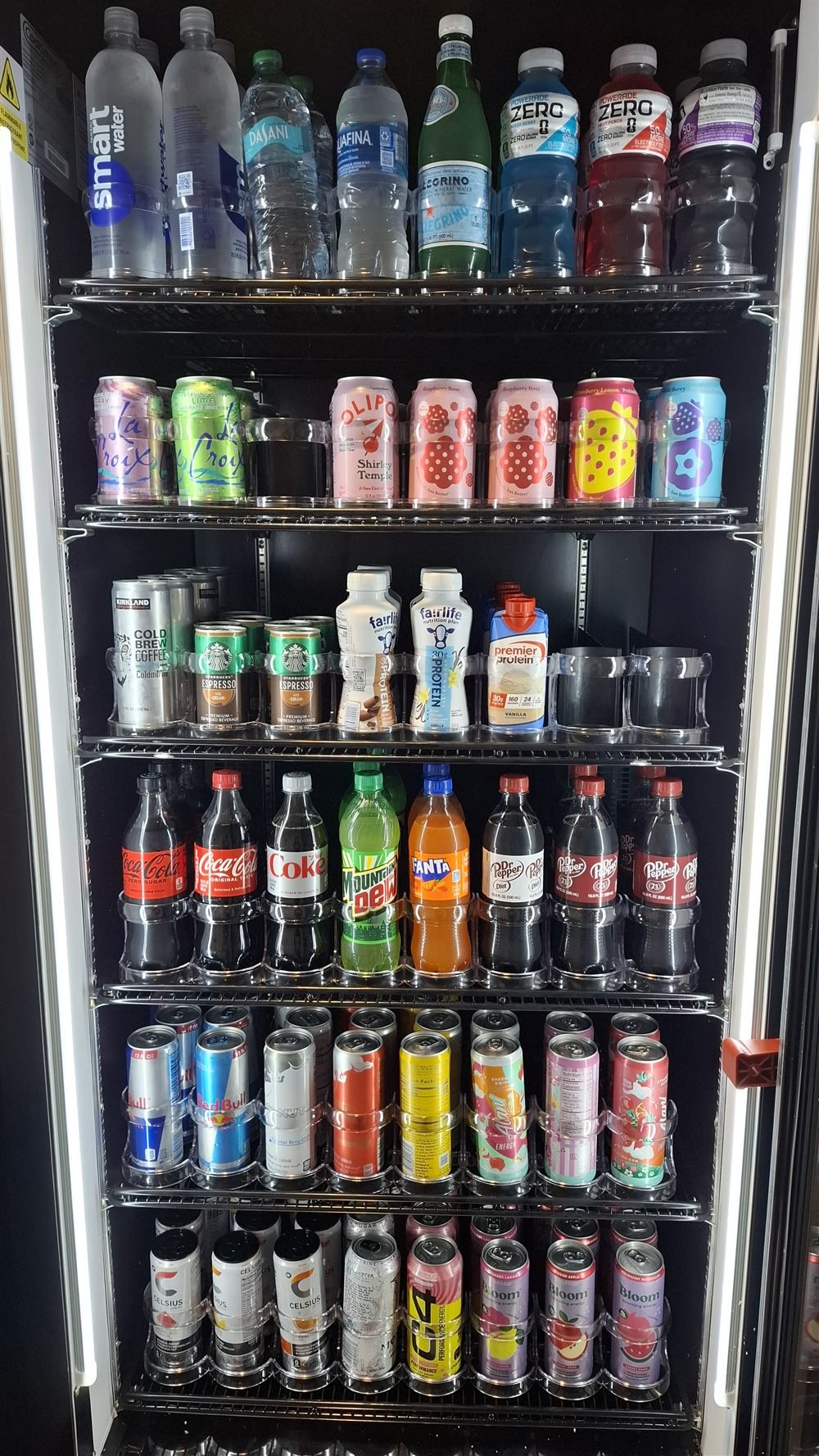 Smart cooler stocked with drinks